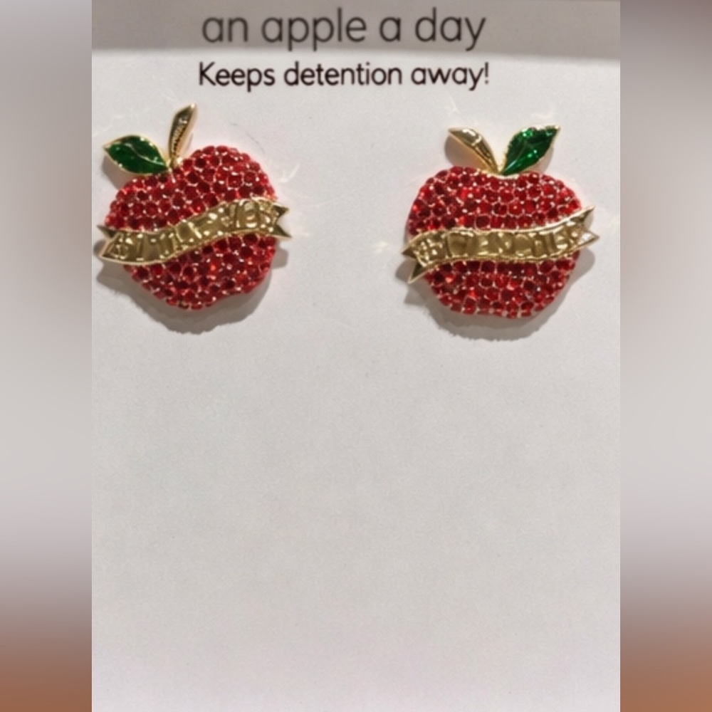 ☀️NWT-BaubleBarApple Stud Earrings-Teacher Gift - Picture 2 of 3